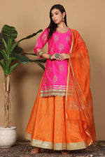 Thumbnail for Joban Fashion Pink Silk Lehenga Set