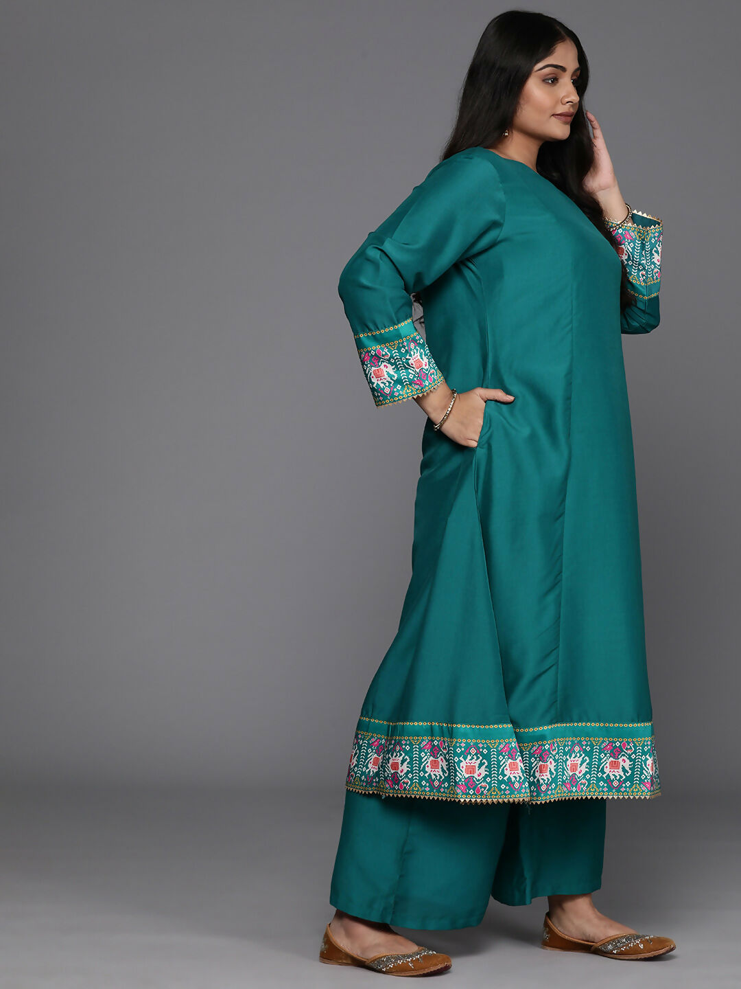 Ahalyaa Women's Traditional wear Kurta Set - Sea Green - Distacart