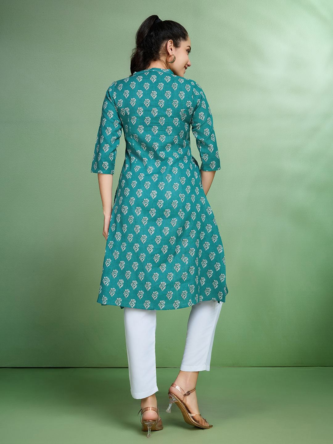 Sangria Printed Pure Cotton Kurta - Distacart