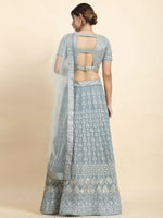 Thumbnail for Jyoti Fashion Mesmerizing Grey Faux Georgette 3MM Sequins with Thread & Jari Embroidery Lehenga Choli with Dupatta - Distacart
