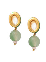 Thumbnail for Ruby Raang Green Aventurine Kundan Studs