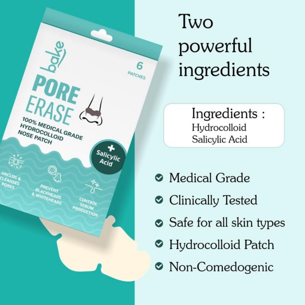 Bake 2% Salicylic Acid Pore Erase Nose Strips - Pore Erase Combo - Distacart