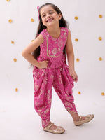 Thumbnail for Lil Drama Khilkhilahat Pink Top and Dhoti Set For Girls