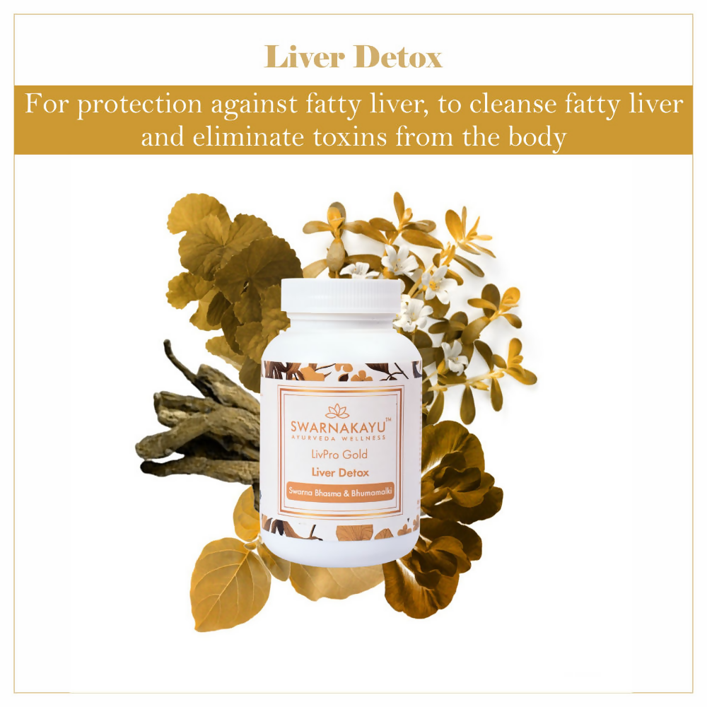 Swarnakayu LiverPro Gold Liver Detox Tablets With Swarna Bhasma & Bhumamalki - Distacart