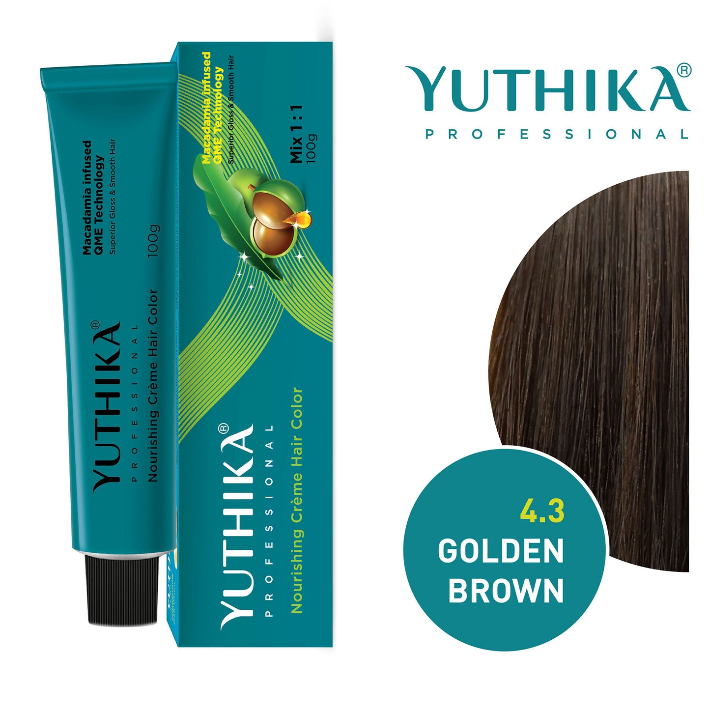 Yuthika Professional Creme Hair Colour - Golden Brown - Distacart