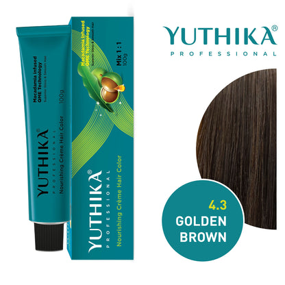 Yuthika Professional Creme Hair Colour - Golden Brown - Distacart