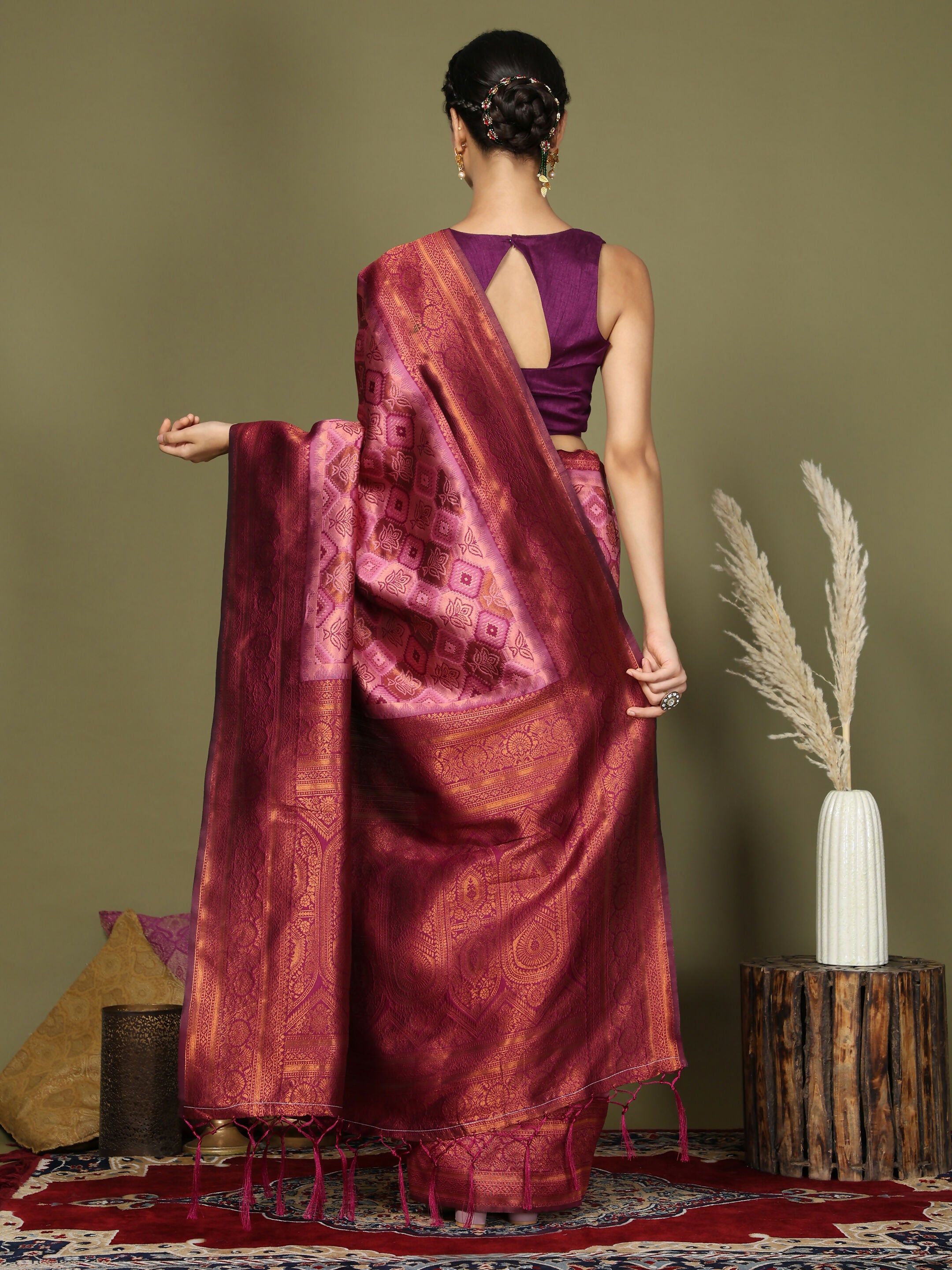 Astita Lichi Silk Light Pink Saree
