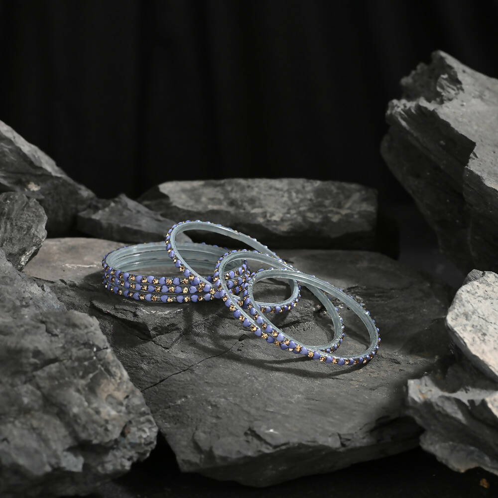 Afast Elegant Bridal & Wedding Party Fashion Bangle/Kada Set, Grey, Glass, Pack Of 12 Model No- A1 - Distacart