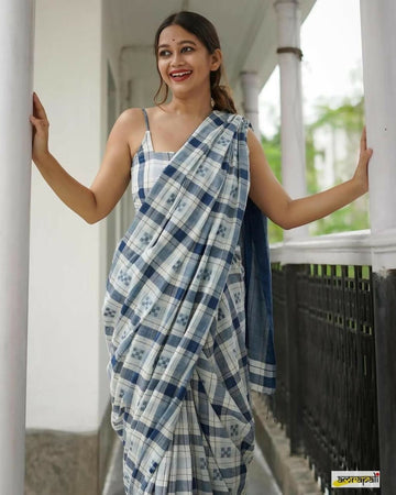 ECDCKCHCheckSareeBlue (2)