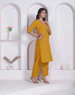 Thumbnail for Miravan Womens Yellow Kurta And Palazzo Set - Dista