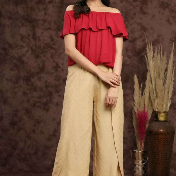 Juniper Gold Ethnic Motif Printed Rayon Tulip Pants - Distacart