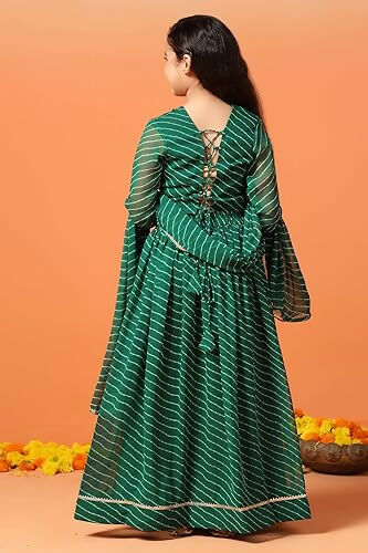 Joban Fashion Girl's Green Color Lehenga Choli