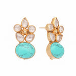 Thumbnail for Nuyug 22K Gold Plated Turquoise Bloom Studs