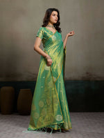 Thumbnail for Shree Shyam Fashion Green Tissue Silk Saree - Distacart