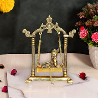 Thumbnail for Chhariya Crafts Metal Krishna Jhula Laddu Gopal Idol - Distacart