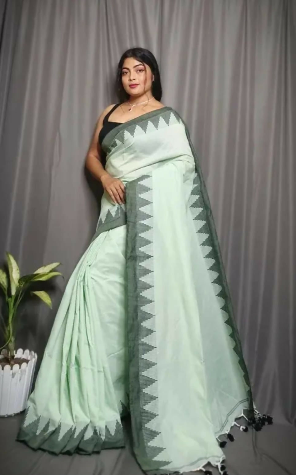 ECDCPKCHTempleSareeLightGreen