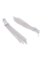 Thumbnail for NVR Women Silver Toned Contemporary Drop Earrings - Distacart