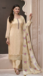 Thumbnail for Anaita Cream Silk Embroidered Stitched Salwar Suit - Distacart