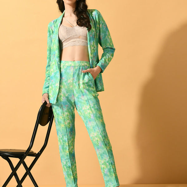 Myshka Women's Multi Printed Coat With Trousers - Distacart