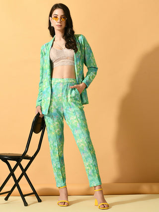 Myshka Women's Multi Printed Coat With Trousers - Distacart