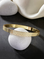 Thumbnail for NVR Men's Gold-Plated Stainless Steel Kada Bracelet - Distacart
