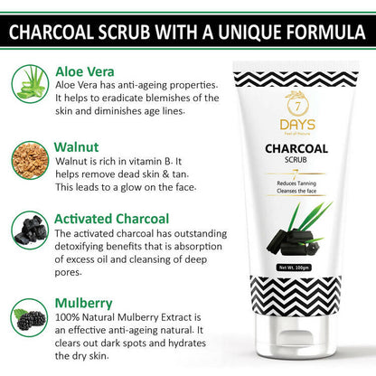 7 Days Activated Charcoal Face Scrub - Distacart