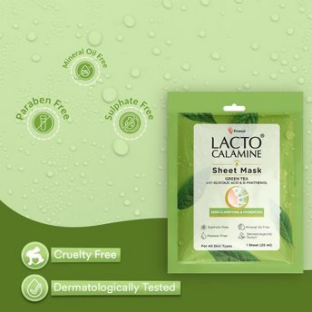Lacto Calamine Green Tea Face Sheet Mask