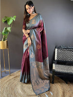 Thumbnail for Mitera Woven Design Zari Saree