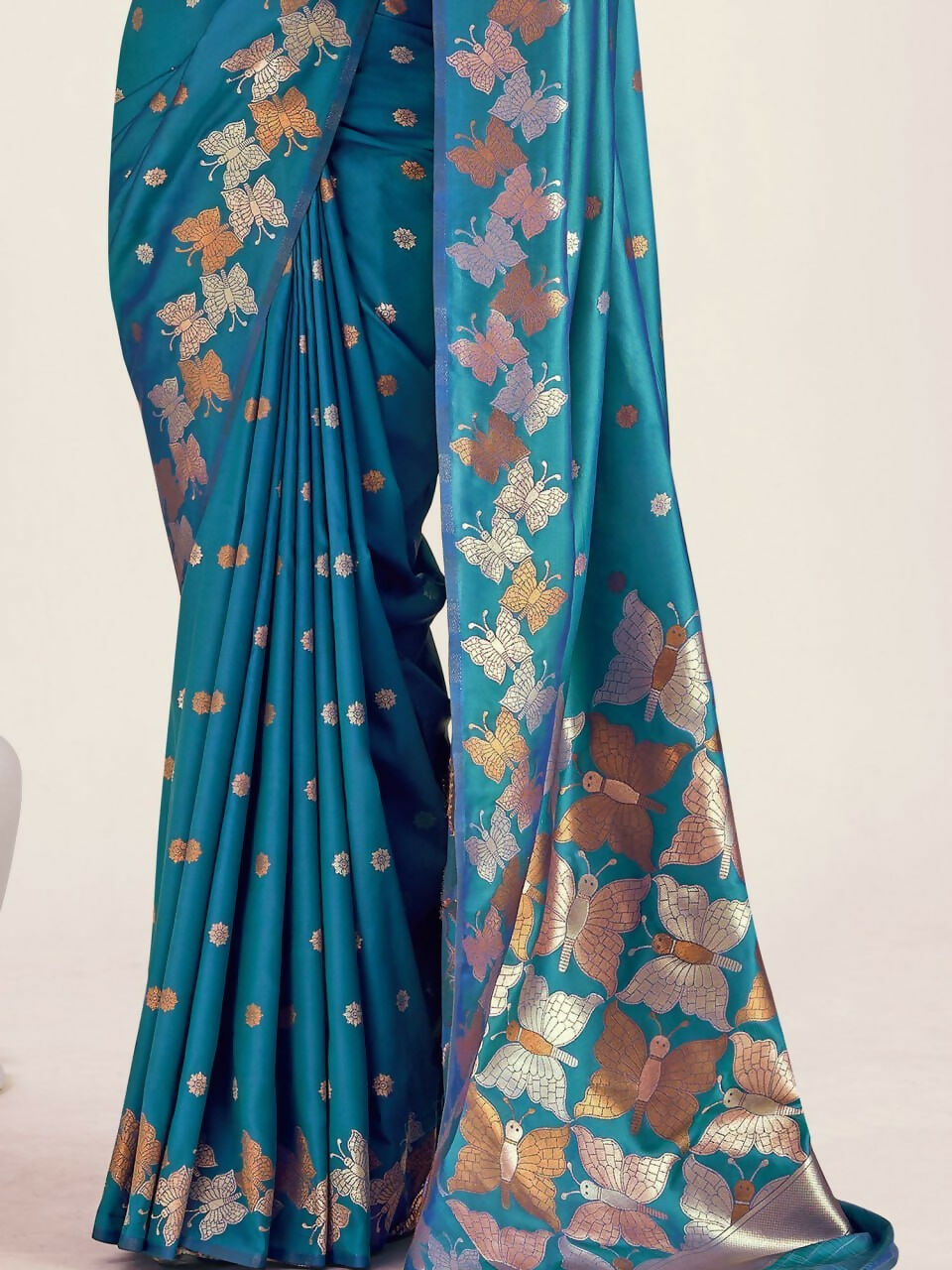 Preksha Creation Banarasi Soft Silk Women Skyblue Saree - Distacart