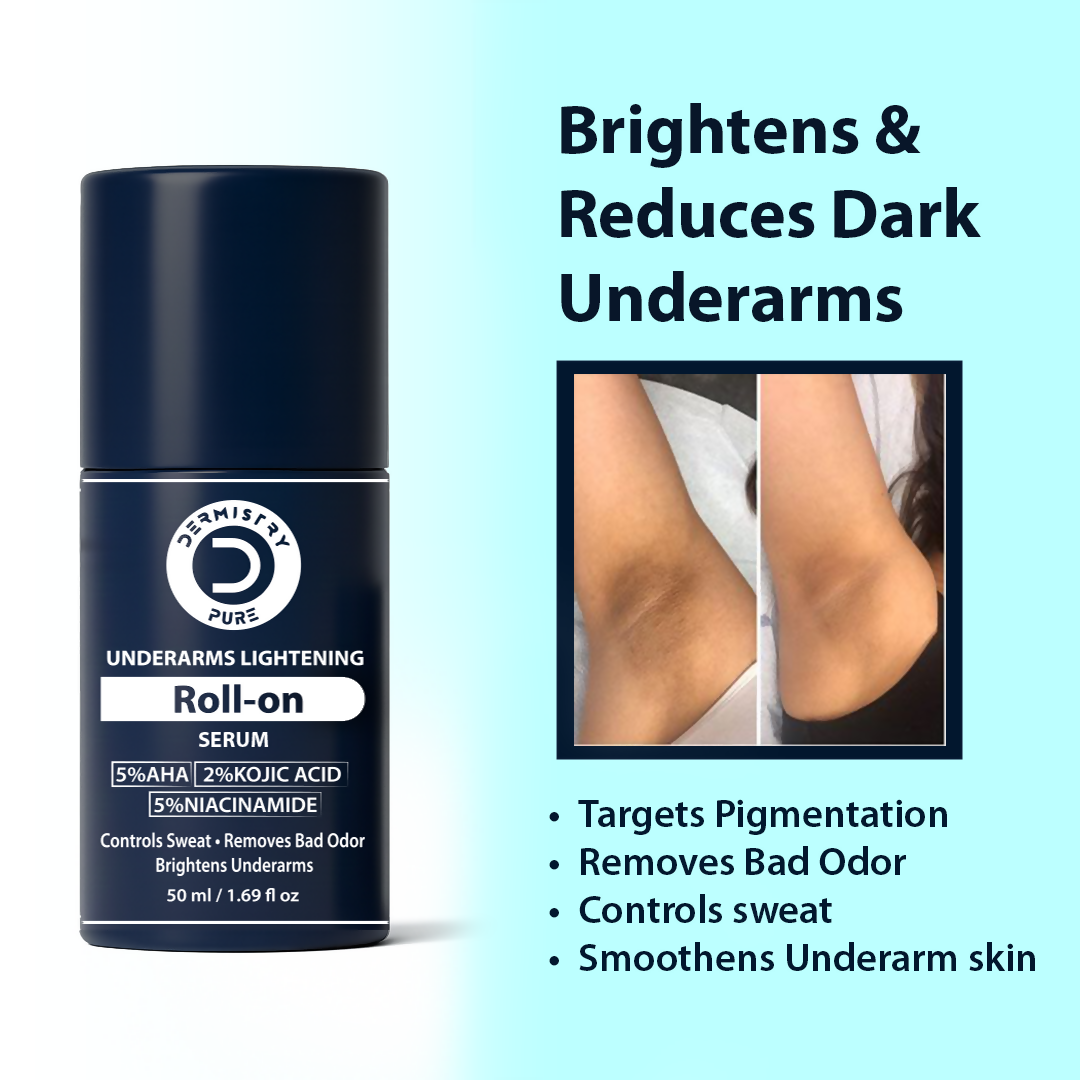 Dermistry Intimate Lightening Brightening & Underarm Deodorant Roll On Serum For Dark Spots Pigmentation - Distacart