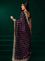 Thumbnail for Joban Fashion Wine Net Party Wear Sarees - Distacart