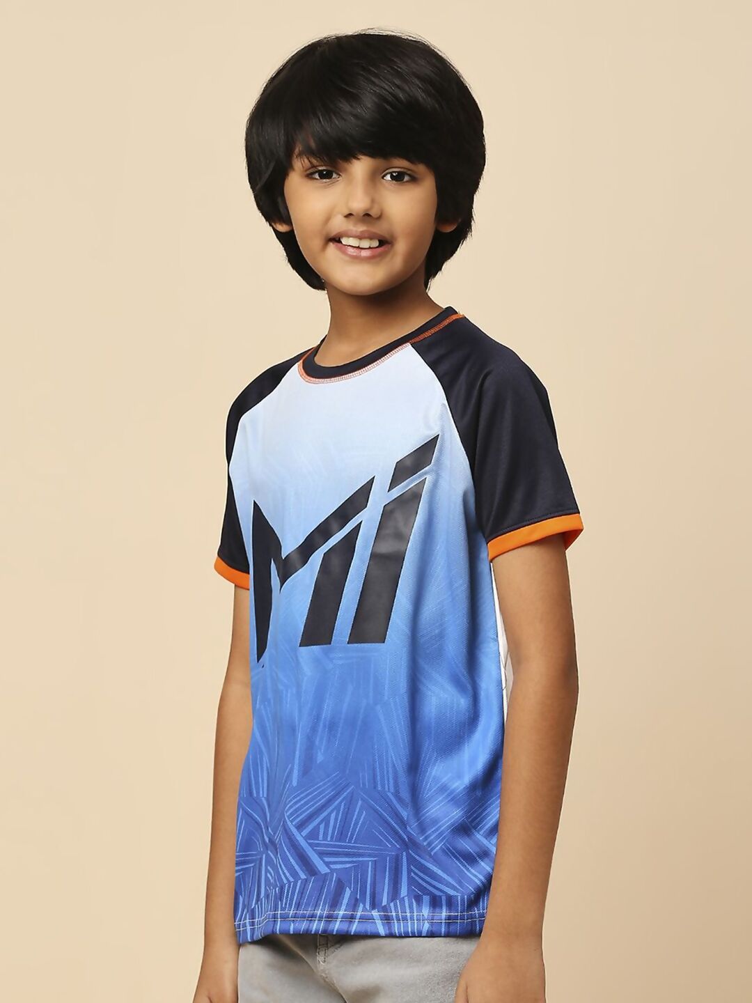 Fancode Kids Mumbai Indians IPL Graphic Printed Round Neck Cotton T-Shirts - Distacart