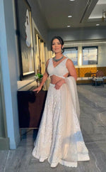 Thumbnail for Jyoti Fashion Women's Off White Georgette Codding Thread with Sequins Embroidered Designer Lehenga Choli Set - Distacart