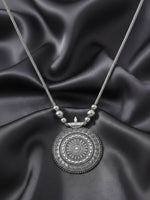 Thumbnail for NVR Women Round Mandaliya Silver Plated Necklace - Distacart