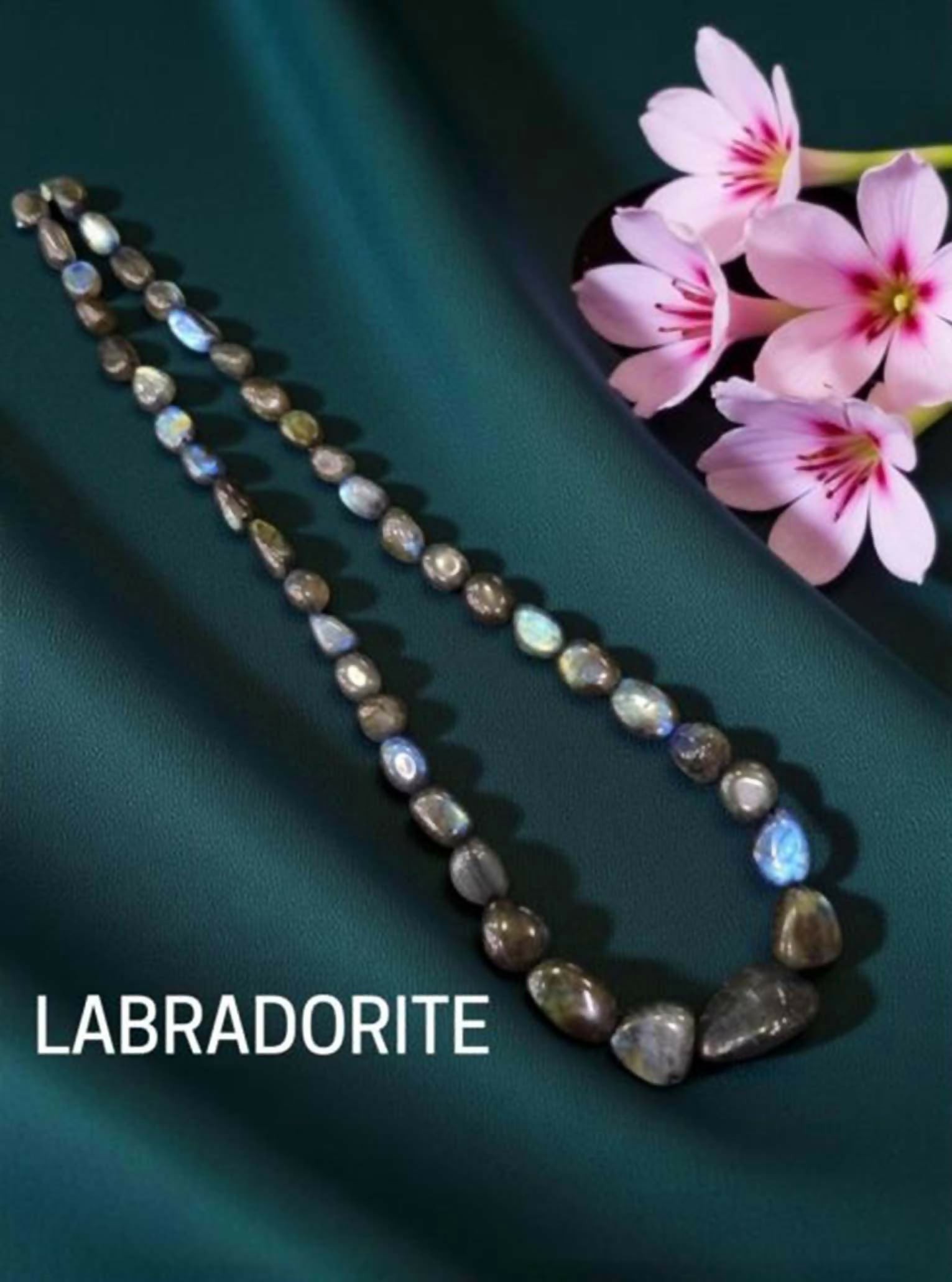 Joban Fashion Women Multi Gemstone Necklaces, Labdarorite Graduated