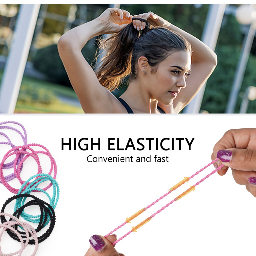Bronson Professional Elastic Hair Rubber Bands Hair Ties Soft Stretchable Multicolor - Dista