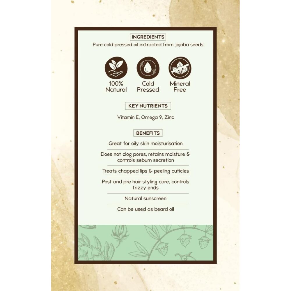 Nat Habit 100% Pure Cold Pressed Jojoba Oil - Distacart