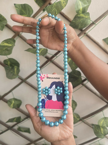 Inhanns Spectrum Everyday Pearl Sets - Single Strand - Ocean Teal - Distacart