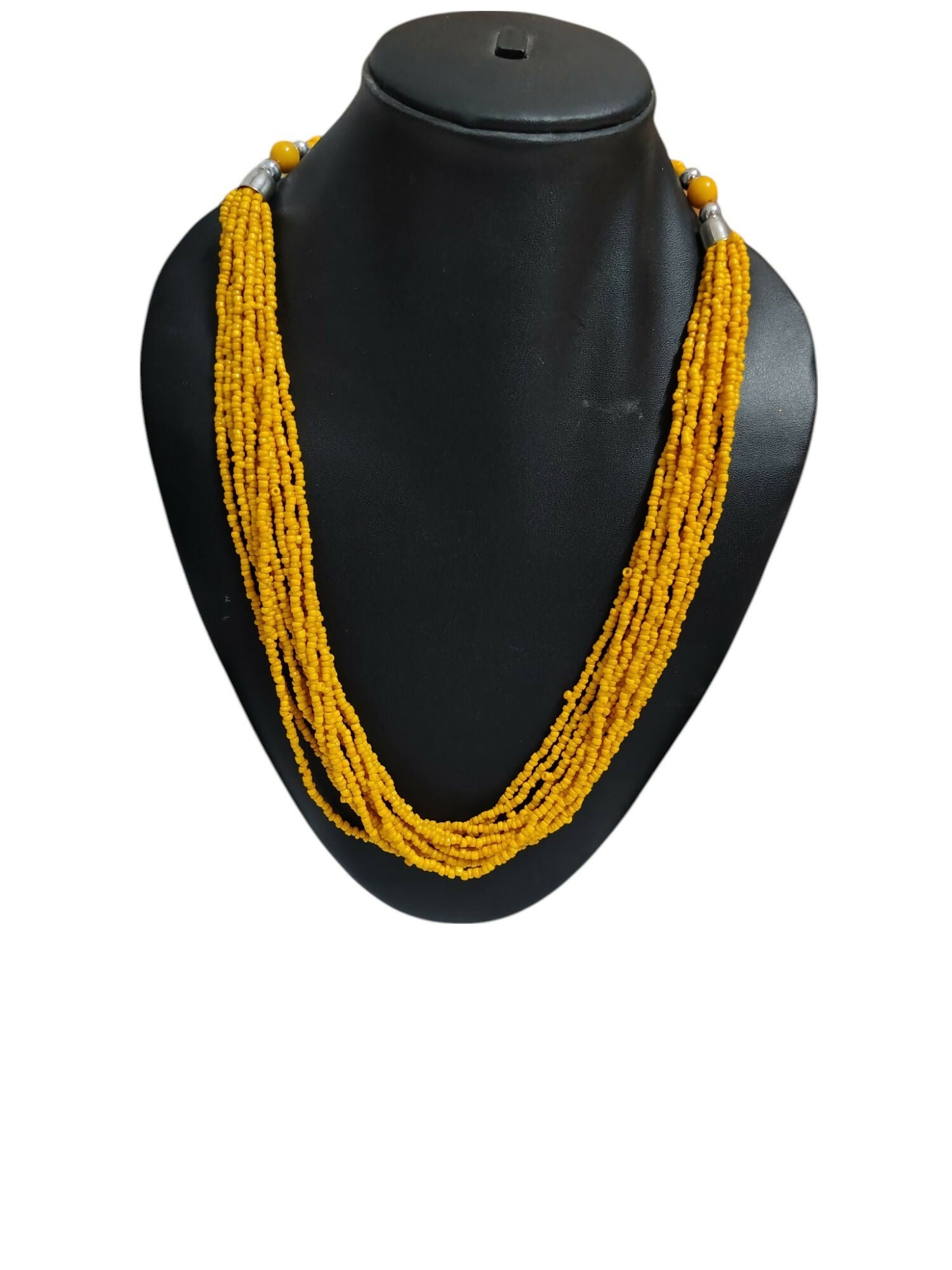 Inhanns Bloom Handmade Beaded Only Necklace - 12 Layers - Yellow Necklace - Distacart