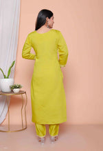 Thumbnail for Miravan Womens Muslin Yellow Kurta And Palazzo With Dupatta Set - Distacart