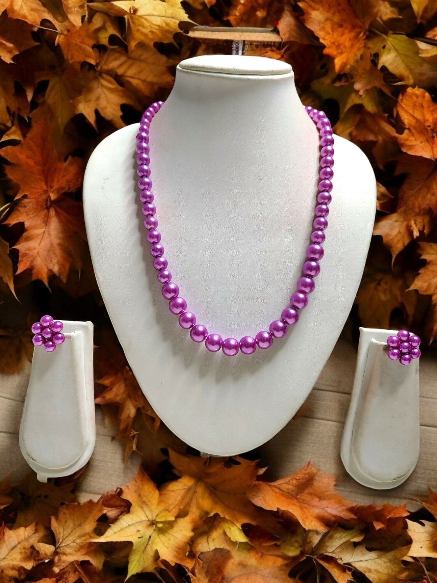 Inhanns Spectrum Everyday Pearl Sets - Single Strand - Mauve - Distacart