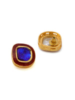 Thumbnail for Ruby Raang Blue and Red Meenakari Kundan Necklace with Earrings & Maang Tikka