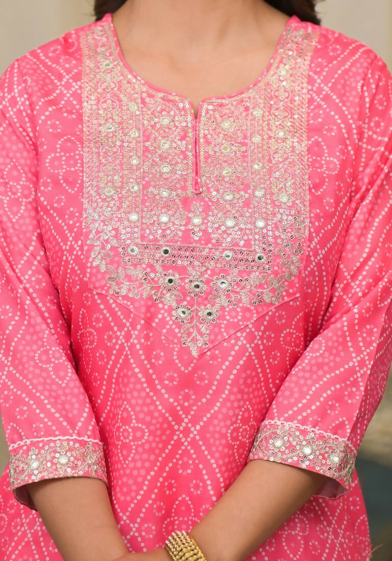 Partywear Designer Pink Cotton Stitched Suit With Dupatta - Tanisha - Distacart