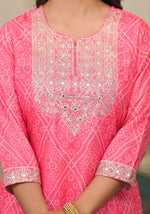 Thumbnail for Partywear Designer Pink Cotton Stitched Suit With Dupatta - Tanisha - Distacart