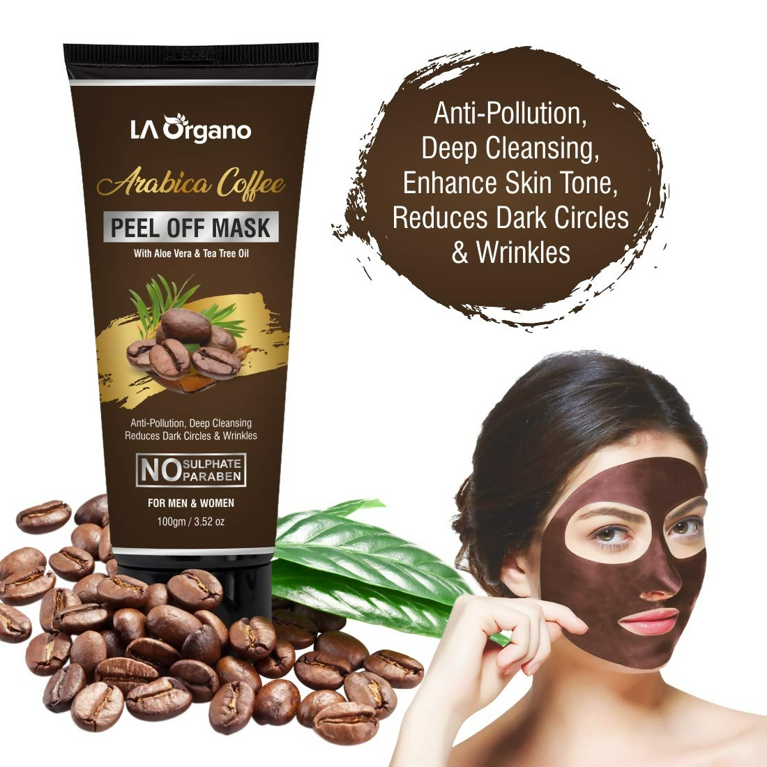 LA Organo Arabica Coffee Peel Off Mask - Distacart