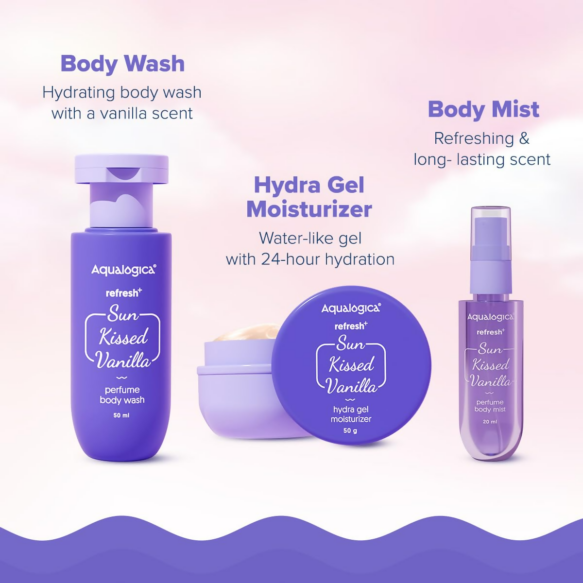 Aqualogica Refresh+ Vanilla Body Care Gift Set Kit - Distacart