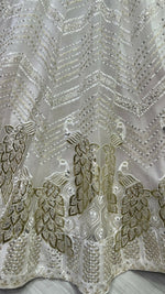 Thumbnail for Jyoti Fashion Women's White Bridal Net Fancy Foil & Sequins with Multi Thread Embroidered Wedding Lehenga Choli - Distacart
