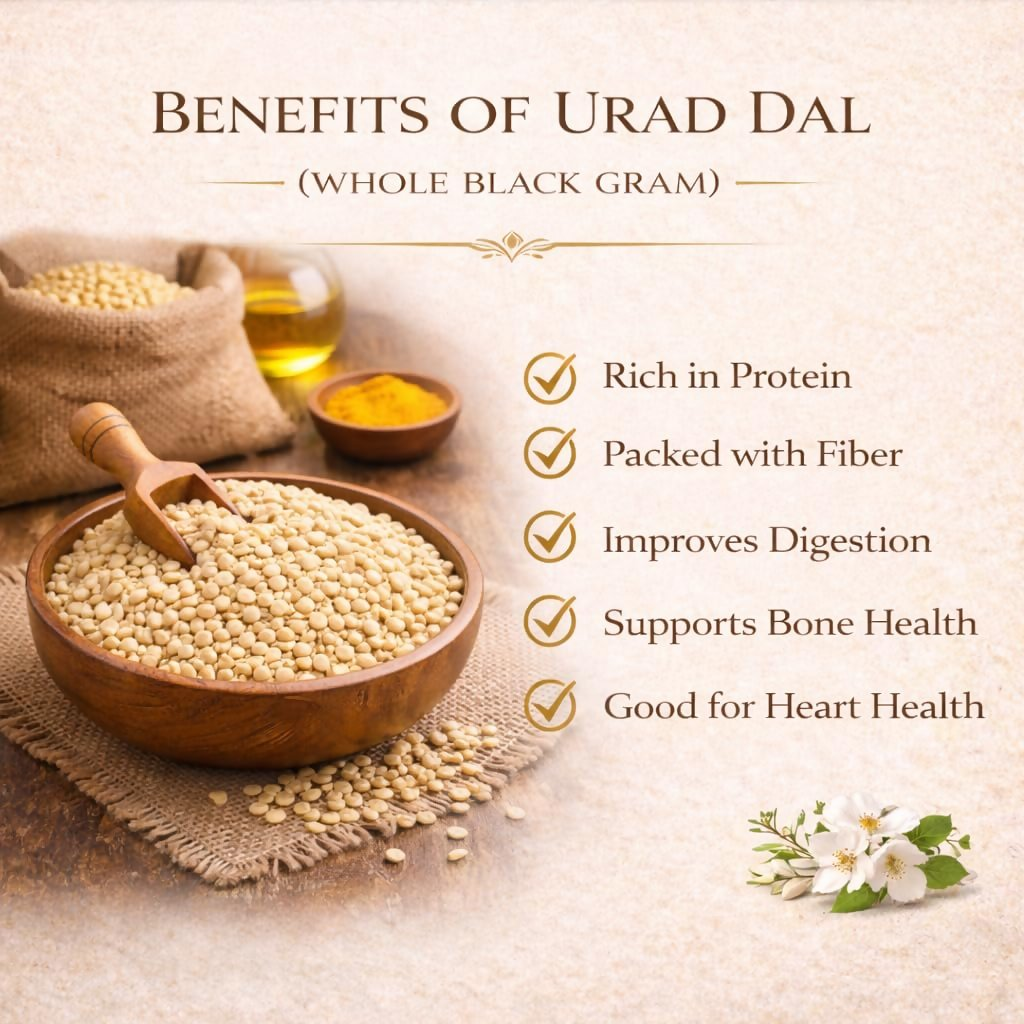 Village-Organica White Urad Dal Whole - Dista