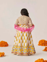Thumbnail for Joban Fashion Girl's Yellow & White Color Lehenga Choli