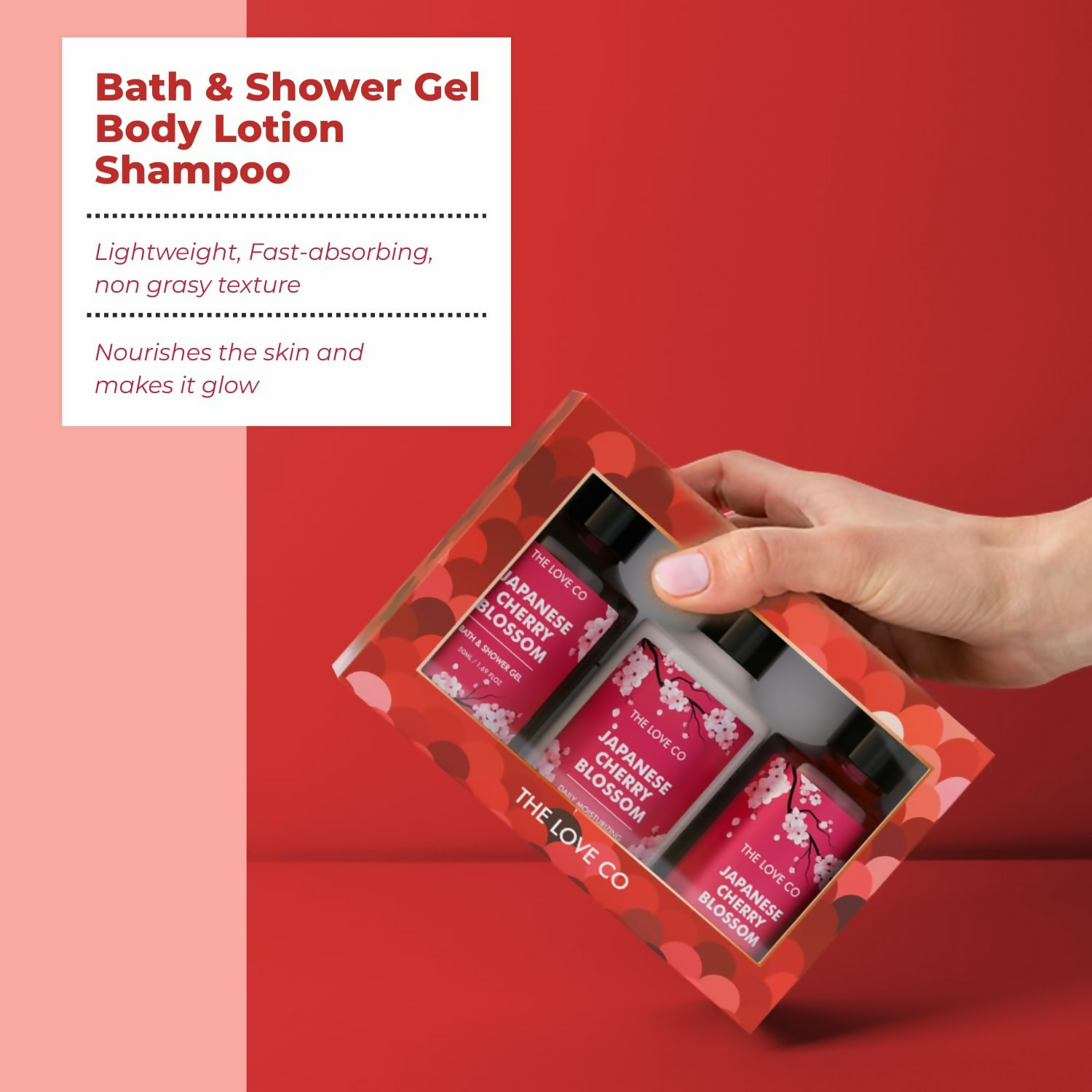 The Love Co. Japanese Cherry Blossom Bath And Body Care Gift Set Box Kit - Distacart